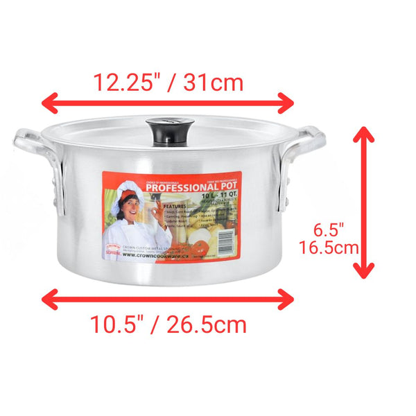 Low Stock Pot Braziers, made in Canada, featuring curved rim design and heavy gauge aluminum for superior cooking.