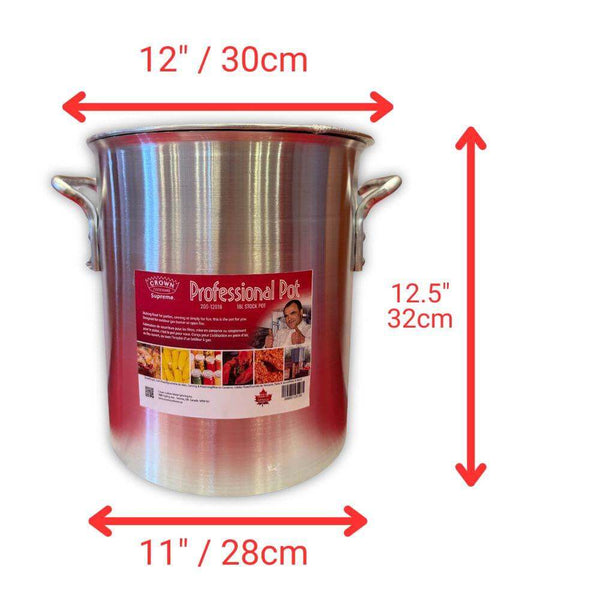 Canadian-made cookware and bakeware, Premium quality aluminum bakeware, Commercial-grade kitchenware made in Canada, Crown Cookware factory in Toronto, Professional baking pans for home and business, Durable cake pans made in Canada, High-performance cooking tools for chefs, Stock Pots with Lid 19 Q/ 18L, Made in Canada - Crown Cookware