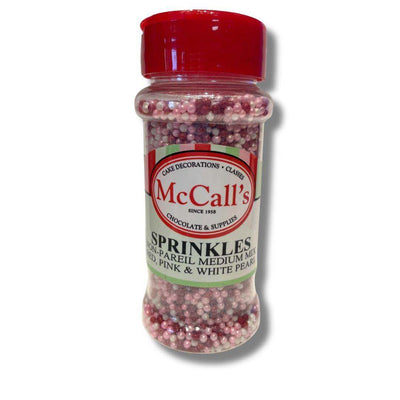 Sprinkles Non Pareil Medium Red Pink White Mix 80 g - Crown Cookware