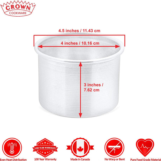 Round Cake pans, 3 inch Deep, Made in Canada - Crown Cookware,Canadian-made cookware and bakeware, Premium quality aluminum bakeware, Commercial-grade kitchenware made in Canada, Crown Cookware factory in Toronto, Professional baking pans for home and business, Durable cake pans made in Canada, High-performance cooking tools for chefs