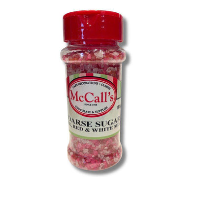 Coarse Sugar Pink Red & White Mix 100 g - Crown Cookware