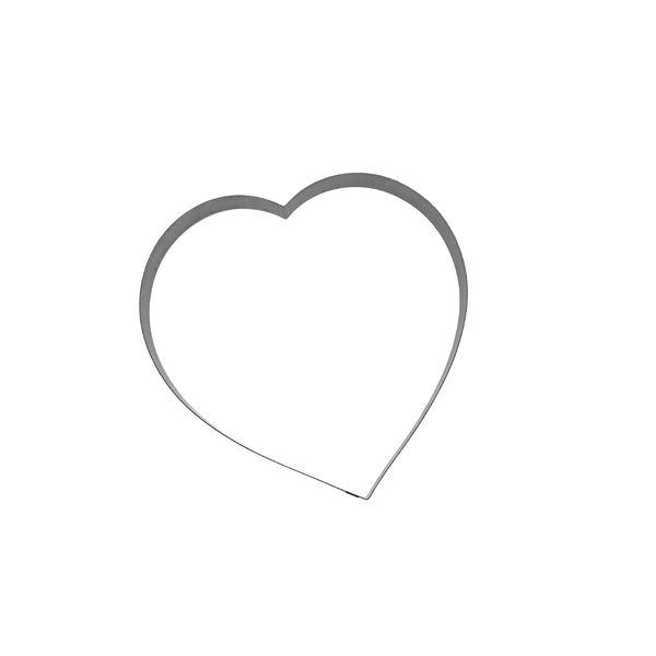 1 inch stainless steel heart ring made in Canada, perfect for baking heart-shaped desserts and dishes.