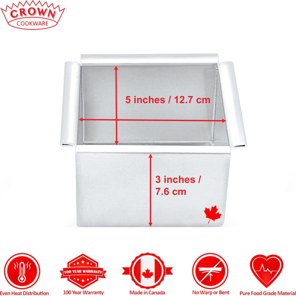 Canadian-made cookware and bakeware, Premium quality aluminum bakeware, Commercial-grade kitchenware made in Canada, Crown Cookware factory in Toronto, Professional baking pans for home and business, Durable cake pans made in Canada, High-performance cooking tools for chefs, square cake pan, straight edge pan
