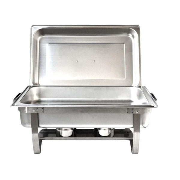 8.5L CHAFING DISH WITH LID, Chafing dish with a lid and raised on sturdy legs - STAINLESS STEEL - Crown Cookware