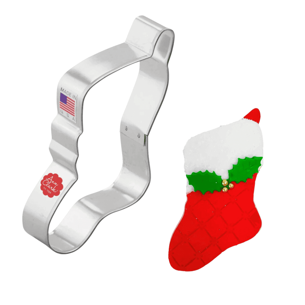 Canadian-made cookware and bakeware, Premium quality aluminum bakeware, Commercial-grade kitchenware made in Canada, Crown Cookware factory in Toronto, Professional baking pans for home and business, Durable cake pans made in Canada, High-performance cooking tools for chefs, Christmas Cookie Cutters (Ann Clark) - Crown Cookware, stocking cookie cutter