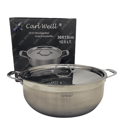 Stainless Steel Low Pots, with Lids - Crown Cookware