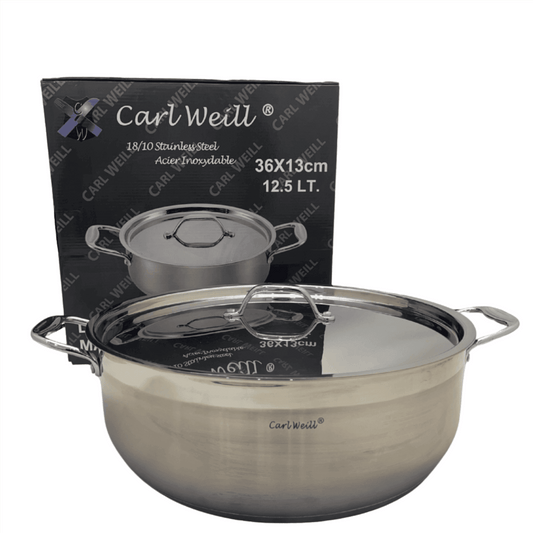 Stainless Steel Low Pots, with Lids - Crown Cookware