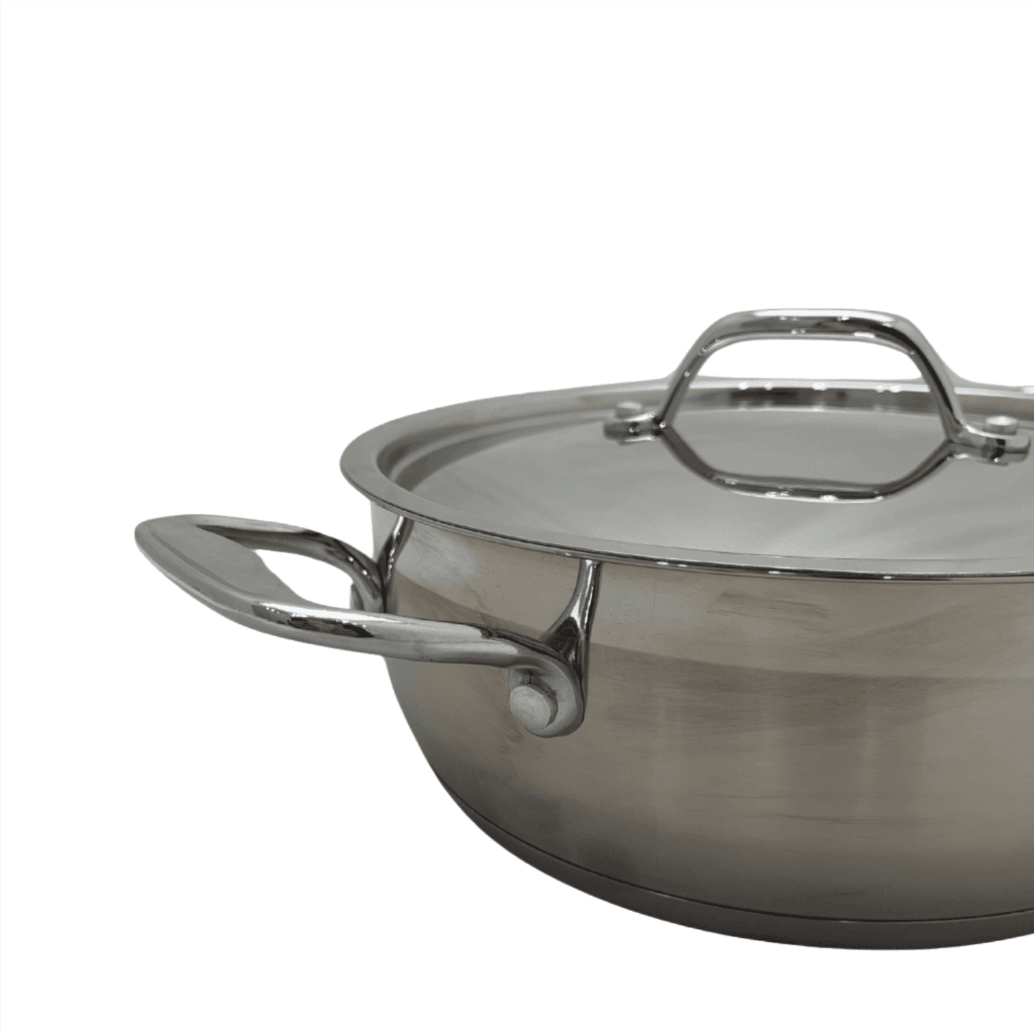 High-Quality, Stainless Steel, Low Pots with Lids