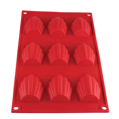 Madeleine High Heat Silicone Baking Molds, 9 Cavities - 1 OZ - Crown Cookware