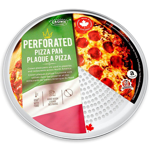 PERFECTION PIZZA PANS - PIZZA PANS WITH HOLES - Crown Cookware, Canadian Made, Food-Grade, Pure, Aluminum