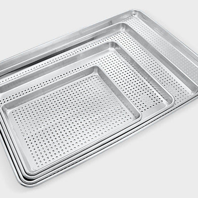 Canadian-made cookware and bakeware, Premium quality aluminum bakeware, Commercial-grade kitchenware made in Canada, Crown Cookware factory in Toronto, Professional baking pans for home and business, Durable cake pans made in Canada, High-performance cooking tools for chefs, Perforated Sheet Pans - Crown Cookware