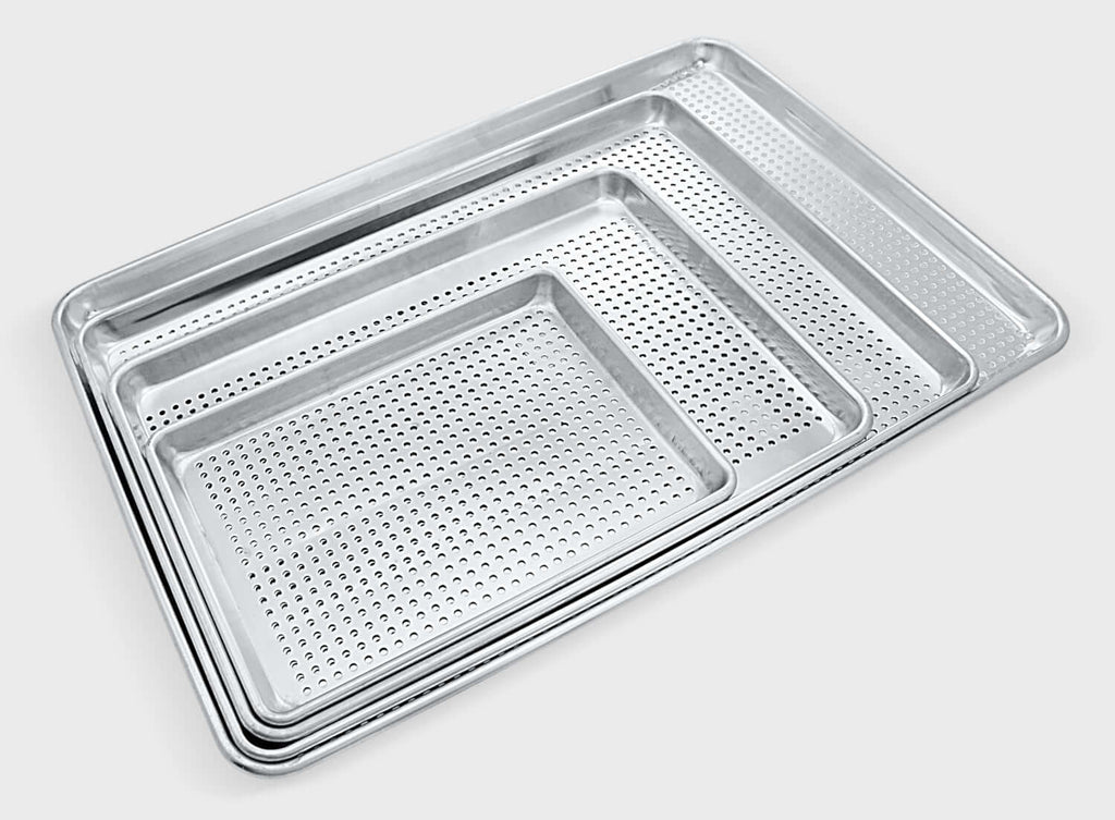 PERFORATED SHEET PANS - Crown Cookware, Canadian Made, Aluminum, Pan with Holes, Crispy