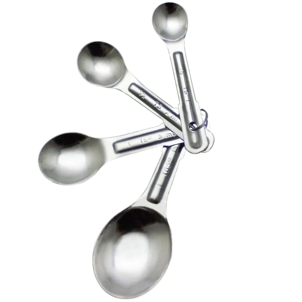 SS MEASURING SPOON 1/4, 1/2, 1 TSP, 1 TBSP - High-Quality, Stainless Steel, Durable, Measuring Spoons, 1/4 tsp, 1/2 tsp, 1 tsp, and 1 tbsp