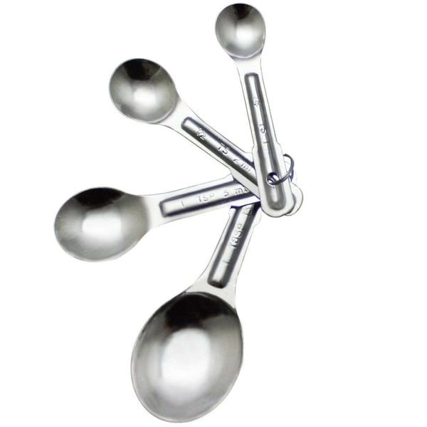 SS MEASURING SPOON 1/4, 1/2, 1 TSP, 1 TBSP - High-Quality, Stainless Steel, Durable, Measuring Spoons, 1/4 tsp, 1/2 tsp, 1 tsp, and 1 tbsp