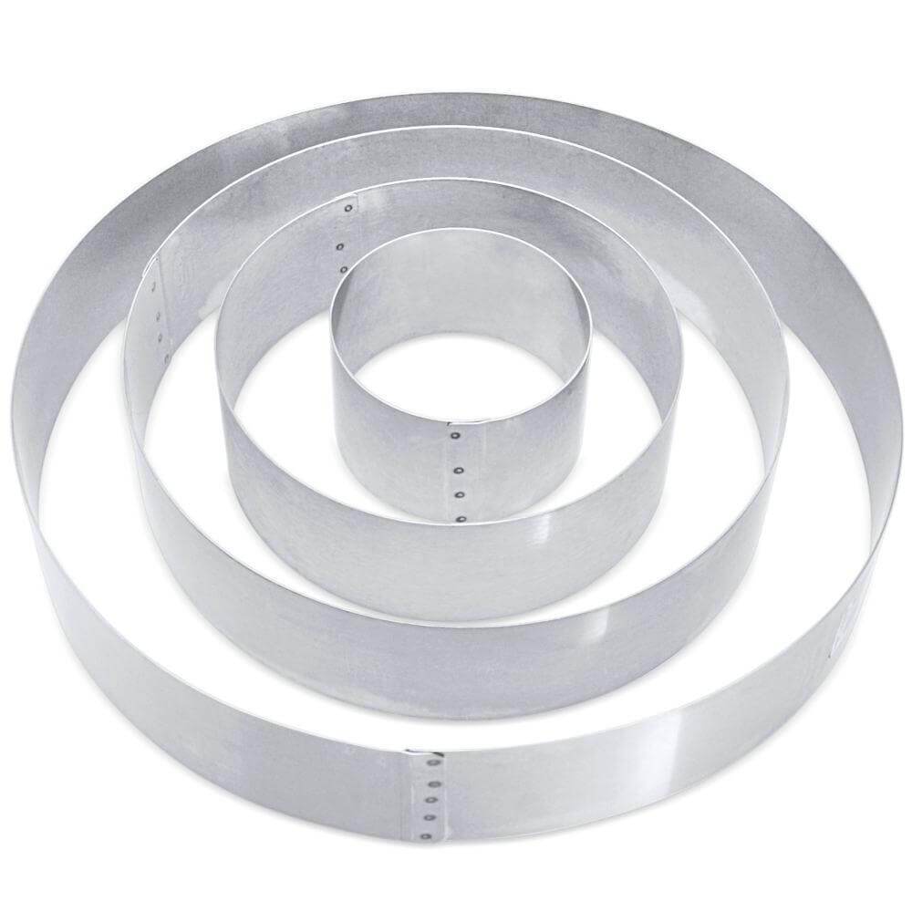 Stainless Steel Cake Rings 3" to 4" HT - Crown Cookware, Durable, Rust-Free, Made in Canada, Pastry Ring
