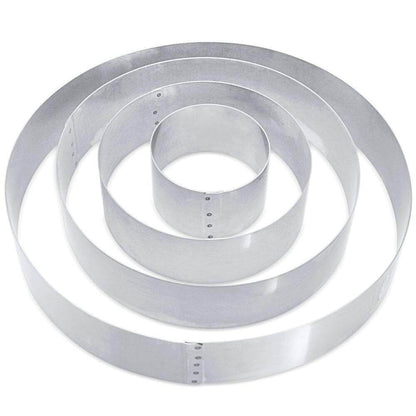 Stainless Steel Cake Rings 3" to 4" HT - Crown Cookware, Durable, Rust-Free, Made in Canada, Pastry Ring