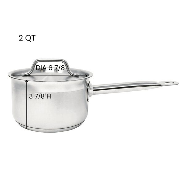 STAINLESS STEEL SAUCE PANS WITH COVER- stainless steel sauce pan with cover, perfect for versatile cooking and easy cleanup - Crown Cookware