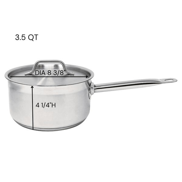 STAINLESS STEEL SAUCE PANS WITH COVER- stainless steel sauce pan with cover, perfect for versatile cooking and easy cleanup - Crown Cookware