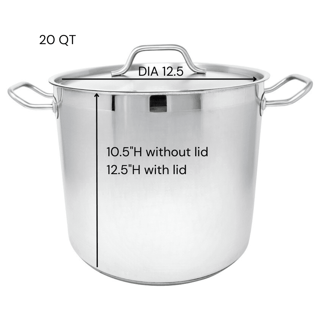 STAINLESS STEEL STOCK POT WITH COVER