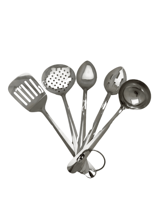 114-3000 STAINLESS STEEL 5 PC UTENSIL SET - Crown Cookware