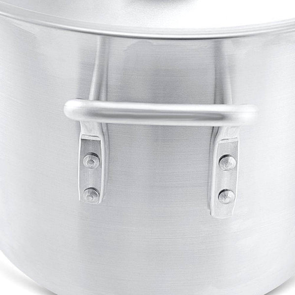 Low Stock Pot Braziers 35Q / 32L - Durable stainless steel with a low profile, perfect for even cooking and large quantities - SIDE VIEW - Crown Cookware