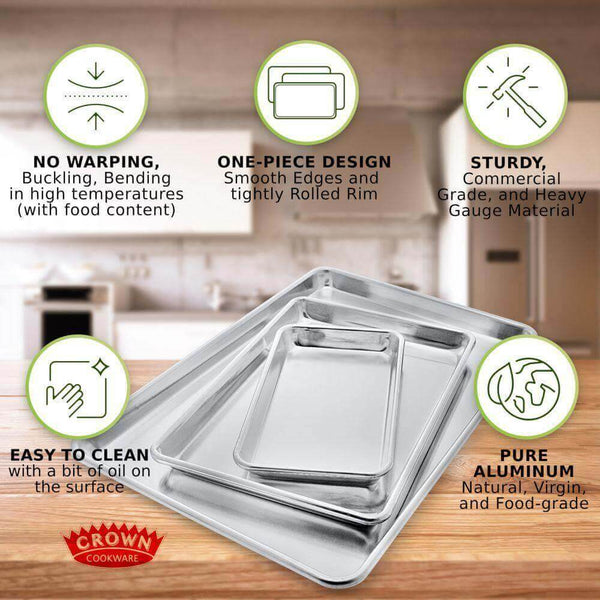 Cake Pan Stainless Steel Rimmed Baking Sheet P&P CHEF Baking Sheet