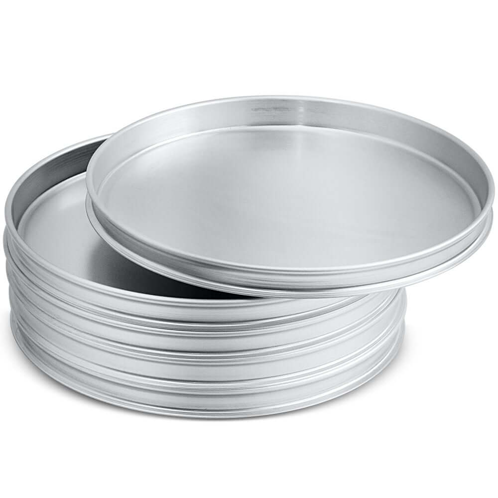 RIM STACKING PIZZA PAN- 1 INCH HEIGHT - Crown Cookware, Canadian Made, Aluminum, Stackable