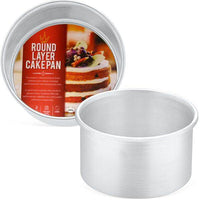 Cake Pan Set, 6-inch, 8-inch, 10-inch, and 12-inch by 2-inch Deep, Round Baking Pans, durable, high quality, food-grade aluminum - Crown Cookware