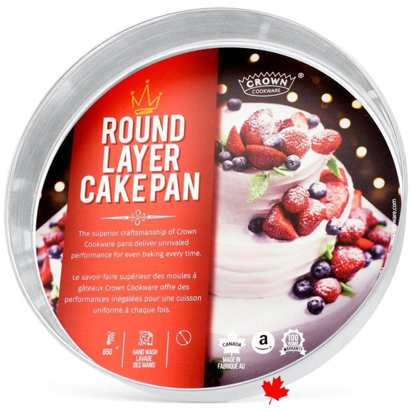 Round cake pan, 2 inches deep, high quality, durable, food-grade aluminum baking pan - Crown Cookware